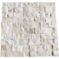 Carrelage en travertin beige 3D, motif carré, mosaïque, dalles emboîtables, revêtement de sol, allée, décoration de la maison, revêtement mural, pierre de construction