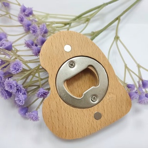 Sublimación de madera logotipo magnético personalizado madera <span class=keywords><strong>el</strong></span> abrebotellas madera personalizado lindo Manual abridor de cerveza Cocina Para refrigerador - Product Image 5