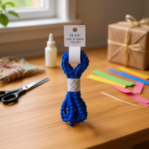 ริบบิ้นอิลัน ปอมปอม 1 ซม.x3 ม. สีน้ำเงินรอยัล สำหรับงานประดิษฐ์ - Product Image 3