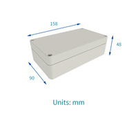 Caja Eléctrica Exterior EVEREST PW140S 158 90 48 mm IP65 de Plástico ABS Impermeable, Antipolvo y Antiséptica, Adaptable