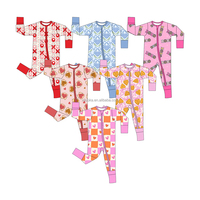 Snelle verzending RTS Bamboe Baby Pyjama Mystery Box Kinderen Eén-delig Gevouwen Rompertje Lange Mouw Schattige Print Nieuwgeboren Slaapkleertjes