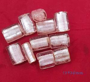 High Quality <b>Silver</b> Foil <b>Lamp</b> work Glass Beads Oval/Round Irregular 19x34mm for Jewelry Making Box - Product Image 4