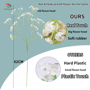 HH Boule Fleurs Gypsophile Mariage artificiale all'ingrosso Gypsophila rosa vero tocco fiore Baby alito centrotavola per parete - Product Image 3