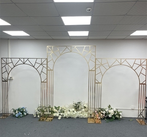 Suporte de flores para decoração de eventos, suporte artificial de aço inoxidável dourado para festas, cortina de casamento, arco e tubo, cenário artificial