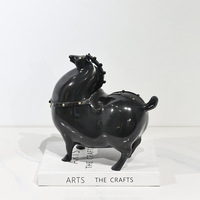 Prêt à expédier : Statue de cheval en laiton de luxe, sculpture de cheval ponce, cadeau d'affaires de succès, décoration moderne pour la maison et le bureau