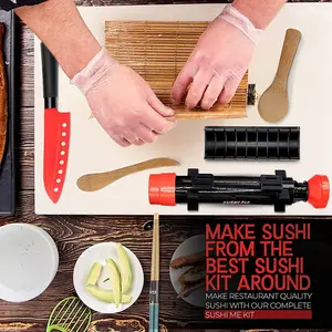 Kit DE FABRICACIÓN de Sushi para principiantes, Kit de fabricante de Sushi artesanal para el hogar, rodillo de Sushi