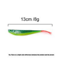 Leurre souple de simulation Alpha 13cm 8g à queue fendue en PVC, très flexible, type Minnow, pour la pêche au bar en eau douce et en eau salée