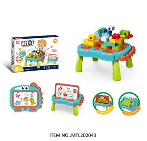 Multi Functional Building <strong>Block</strong> Toys Plastic Portable <strong>Block</strong> <strong>Table</strong> and Chair DIY Bricks Toy Sets Learning Game Study Desk - Product Image 6