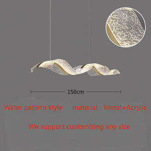 Lustre suspendu LED linéaire moderne minimaliste personnalisé, or, noir, blanc, lames de plafond pour hôtel, intérieur, maison - Product Image 6