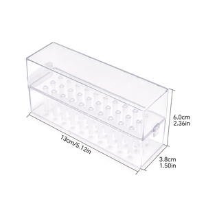 30 Hole Nail <b>Drill</b> <b>Bit</b> Storage <b>Box</b> Clear Plastic Large Capacity Manicure Efile <b>Bits</b> Organizer Case Nail Tool Holder for Salon - Product Image 2
