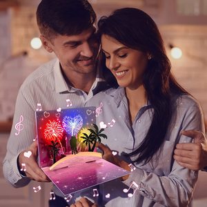 Fuegos Artificiales Románticos Personalizados al por Mayor, Música, Luces para el Día de San Valentín, Tarjetas de Felicitación 3D, Tarjetas de Felicitación Musicales Personalizadas - Product Image 4