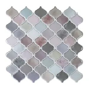 Mosaico autoadhesivo para decoración de paredes interiores, azulejos de pared de colores de cáscara de suelo y Palo, 3D, contra salpicaduras, 12x12 pulgadas