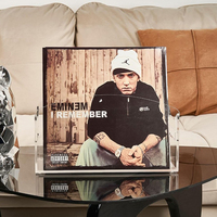 Support de disques vinyles en acrylique transparent, organisateur d'albums LP en Lucite, boîte de rangement moderne pour disques, présentoir de comptoir avec poignées latérales