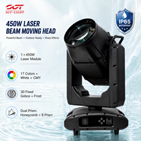 Projecteur laser mobile haute puissance 450W IP65 étanche, faisceau ultra-étroit 0,8 degré, double prisme CH17, DMX512 pour bâtiment