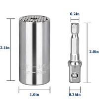 Douille universelle en acier à haute teneur en carbone métrique en pouces chromés Clés à douille universelles 7-19mm Douille + tige d'accouplement