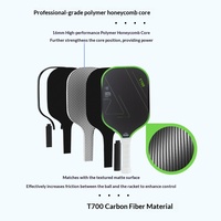 Set Raket Pickleball Serat Karbon 18k T700 Matte Weave, Disetujui USAPA, Raket Profesional Custom, 230g, Ketebalan 16mm, Karbon