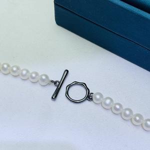 Collar de Cadena para Suéter de Plata S925 Hecho a Mano con Hebilla OT de Una Sola Hilera, con Cuentas de Perlas para DIY - Product Image 3