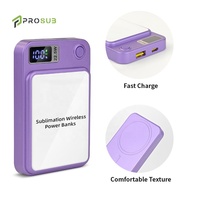 Batería Externa Sublimable Prosub de 5000mAh, Cargador Inalámbrico Magnético Portátil de Carga Rápida con Logotipo Personalizado para iPhone y Android
