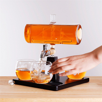 Vente en gros ensemble unique de carafe à whisky en verre à haute teneur en borosilicate en forme de voilier