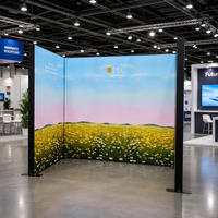 Boîte à lumière murale LED rétroéclairée en tissu tendu SEG écologique en forme de U, assemblage modulaire sans outil pour le branding en salon professionnel