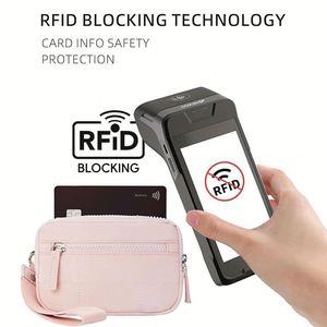 กระเป๋าสตางค์เดินทางแบบสั้น ป้องกัน RFID พร้อมช่องใส่บัตรประชาชน  กระเป๋าใส่บัตรเครดิตไนลอน พวงกุญแจ กระเป๋าใส่เหรียญ  กระเป๋าซิป - Product Image 2