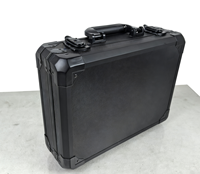 Estuche Organizador de Relojes de Aluminio Negro de 15 Ranuras - Caja de Viaje Portátil Resistente al Agua y a los Golpes con Cierre de Hebilla