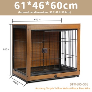 กรงสุนัขพับได้ทำจากไม้ เป็นมิตรกับสิ่งแวดล้อม พร้อมปุ่มปิด สำหรับสุนัขขนาดเล็ก ใช้ในบ้าน พร้อมรั้วกั้นสัตว์เลี้ยง มีห้องน้ำและถาดพลาสติก - Product Image 6