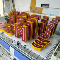 Enseigne commerciale LED 3D extérieure à éclairage frontal, lettres en relief, logo en acrylique, montage mural, directement de l'usine, pour magasin