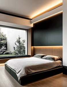 Armoire moderne de luxe à une porte en bois massif italien avec éclairage LED, panneau de protection environnementale personnalisable pour la chambre à coucher - Product Image 6