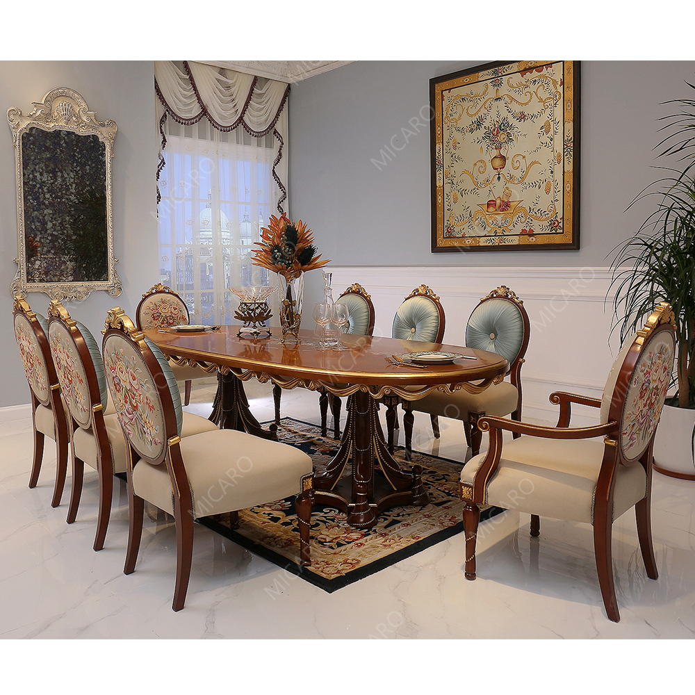 Antique Wooden Inlay Dining Room Furniture High Quality