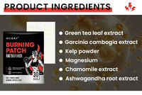 HODAF Patchs Brûle-Graisses enrichis en Feuilles de Thé Vert, Garcinia Cambogia, Poudre de Kelp, Magnésium, Camomille, Extrait de Racine d'Ashwagandha