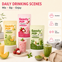 Jus susu pelangsing Postpartum, teh Diet perut besar dengan rasa stroberi sehat dan aman untuk dewasa produk perut datar