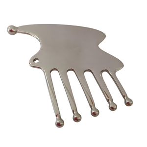 Multi-Function Stainless Steel Metal Facial Massager Gua Sha Hair Scalp Brush Scraping Board Mirror Surface Finish Neck Shoulder - Product Image 4