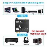 Convertisseur audio numérique vers analogique USB haute vitesse Xput 192 kHz 24 bits, carte son externe USB avec contrôle du volume et des basses pour PC