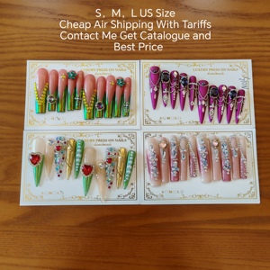 เล็บ<span class=keywords><strong>ปลอม</strong></span>ครึ่งเล็บประดับเพชรคุณภาพสูง รุ่นทันสมัย ปี 2026 ชุดเล็บอะคริลิกกดติดหรูหรา 10 ชิ้น เล็บ<span class=keywords><strong>ปลอม</strong></span>ทำมือ - Product Image 2