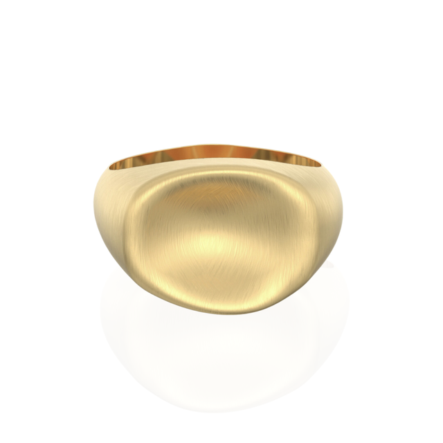 Xinyun 18K Gold-Plated 925 Sterling Silver Wide Oval Flat-Top Ring: Custom Engraved Signature Gift