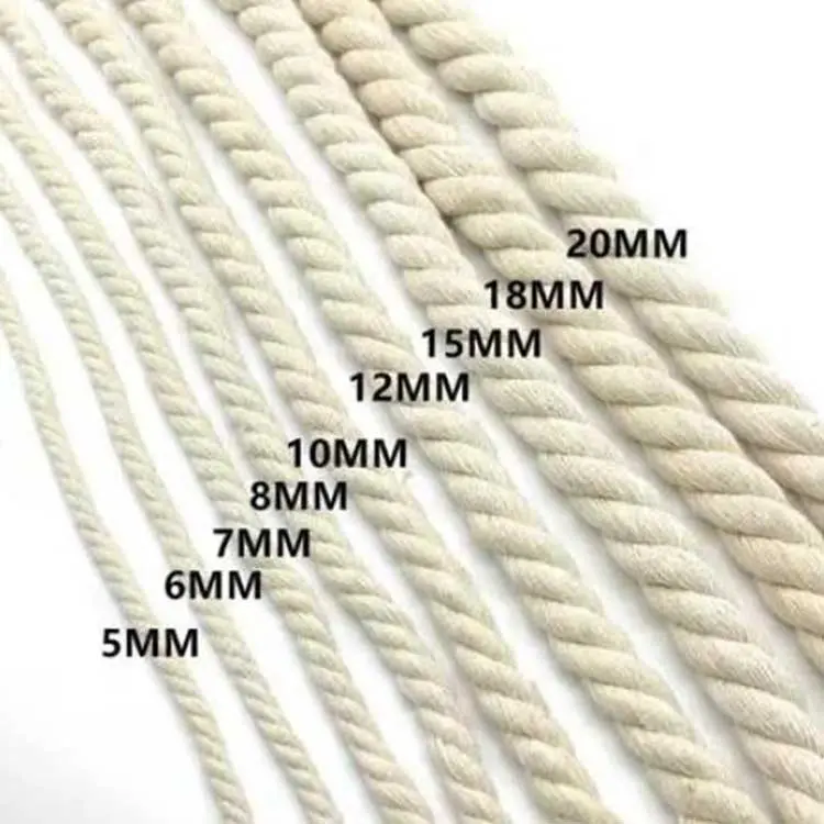 2024 mejor precio personalizado color natural 3 hebras 100% cuerda de algodón cuerda giratoria para colgar en la pared o colgar plantas