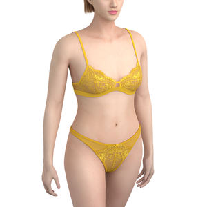 Лидер продаж, новый дизайн, атласный комплект нижнего белья, прозрачная ночная одежда, бесшовный бюстгальтер с вышивкой на талии, трусики, Бесплатная поддержка - Product Image 6