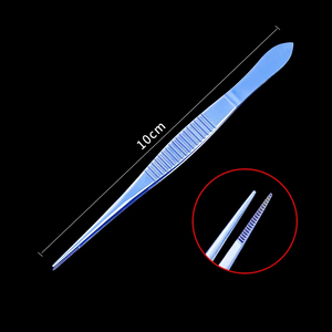 คีมจับแบบละเอียดทำจากโลหะผสมไทเทเนียมสำหรับจักษุวิทยา คีมจับแบบจักษุวิทยา คีมจับแบบปลายโค้งลายแนวนอน คีมจับอเนกประสงค์ - Product Image 4