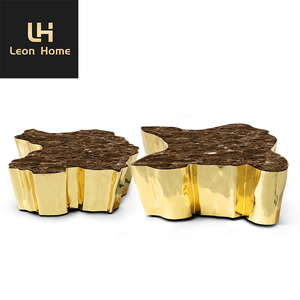 Mesa de <span class=keywords><strong>centro</strong></span> de árbol del conocimiento de lujo, latón fundido pulido con revestimiento de pátina, diseño de árbol dorado grabado - Product Image 2