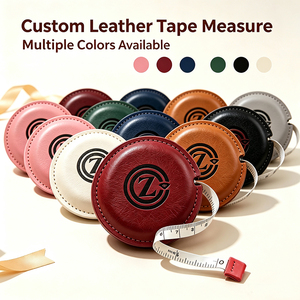 Mètre Ruban Rétractable de Poche en Cuir PU Laser Cousu Main 150cm pour Artisanat du Cuir - Product Image 1