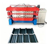 Machine de formage de tuiles à double couche de haute qualité YS, pour tôles IBR, tôles PPGI, tôles de toiture en acier galvanisé, système de contrôle PLC, moteur