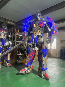 Nouveau Style adulte bleu Led lumières <span class=keywords><strong>Robot</strong></span> Costume événement fête accessoires danse Performance Costumes Cosplay Costumes avec Microphone - Product Image 3