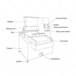 Comida automática pequeña cuatro bebés conjunto completo galleta hojaldre producto hacer forma máquina de galleta en La India - Product Image 3