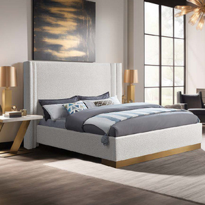 Ensemble de literie pour chambre à coucher confortable et personnalisé Lit doux avec cadre de lit rembourré pour mobilier de chambre à coucher Lit de beauté de style moderne - Product Image 1