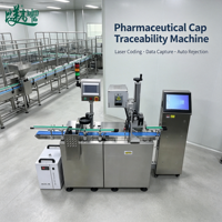 Machine de marquage laser conforme à la norme GS1 pour le codage automatique à grande vitesse des bouchons de bouteilles, l'enregistrement des données et le tri des produits défectueux