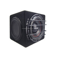 OEM de madera 150W 12V 8 pulgadas compacto coche activo Subwoofer recinto coche Audio Powered caja de altavoz con amplificador de sonido incorporado