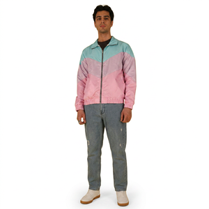 Wholesale Custom Logo <b>Mens</b> Half Zip Hood Pullover Anorak Windproof Windbreaker <b>Jacket</b> with Stand Collar for <b>Summer</b> - Product Image 1
