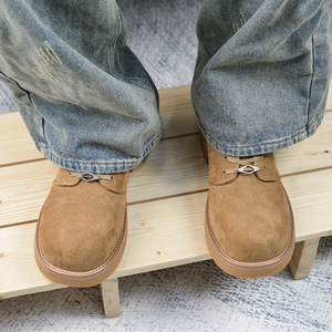 Nouvelle collection 2026 : Chaussures de marche d'extérieur pour hommes en cuir PU, style rétro, semelle épaisse, tendance, à bout large, personnalisées, best-seller - Product Image 2