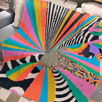 Couverture en flanelle imprimée effet arc-en-ciel, super douce et légère, pour la décoration de la maison